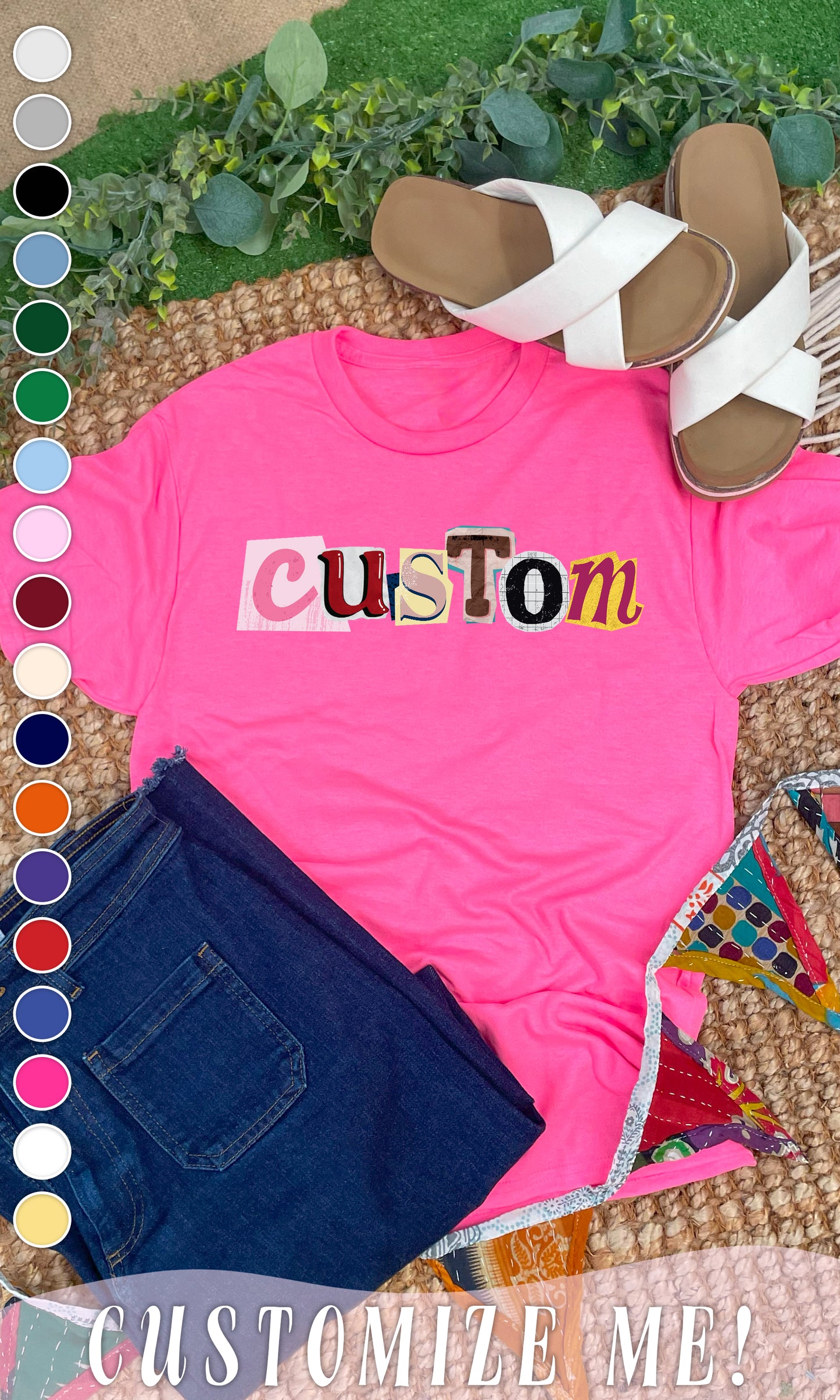 Custom Newspaper Notes Graphic T-Shirt