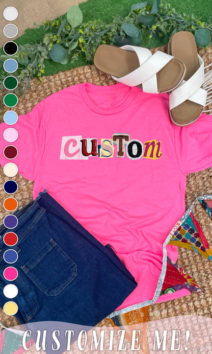 Custom Newspaper Notes Graphic T-Shirt