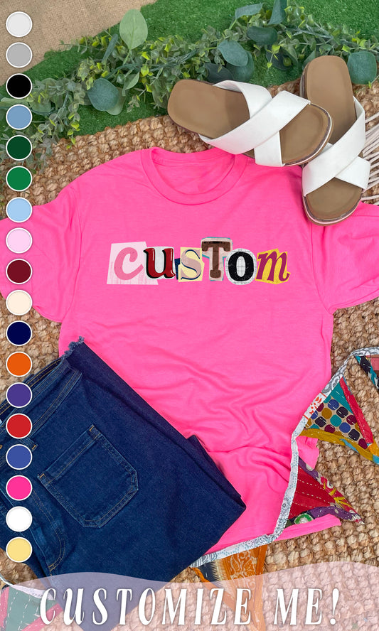 Custom Newspaper Notes Graphic T-Shirt