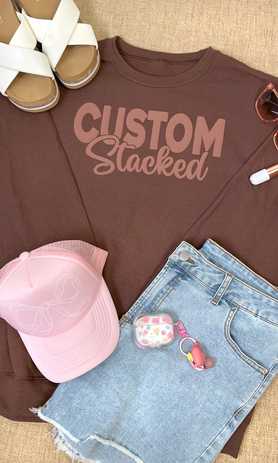 Custom Magic Puff Stacked Graphic Sweatshirt