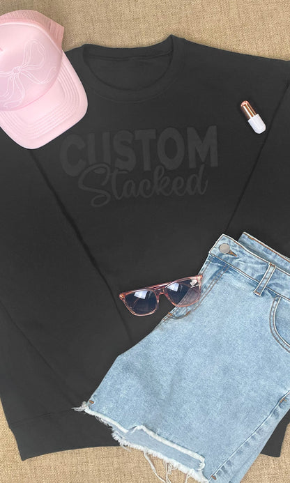 Custom Magic Puff Stacked Graphic Sweatshirt