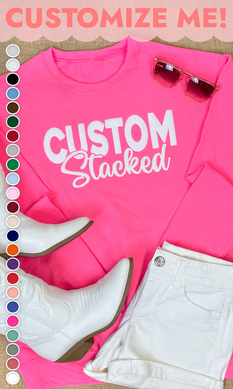 Custom Magic Puff Stacked Graphic Sweatshirt