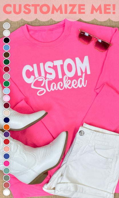 Custom Magic Puff Stacked Graphic Sweatshirt