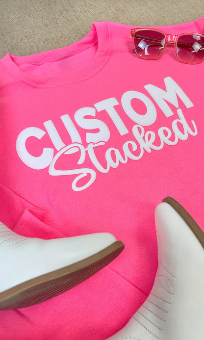 Custom Magic Puff Stacked Graphic Sweatshirt