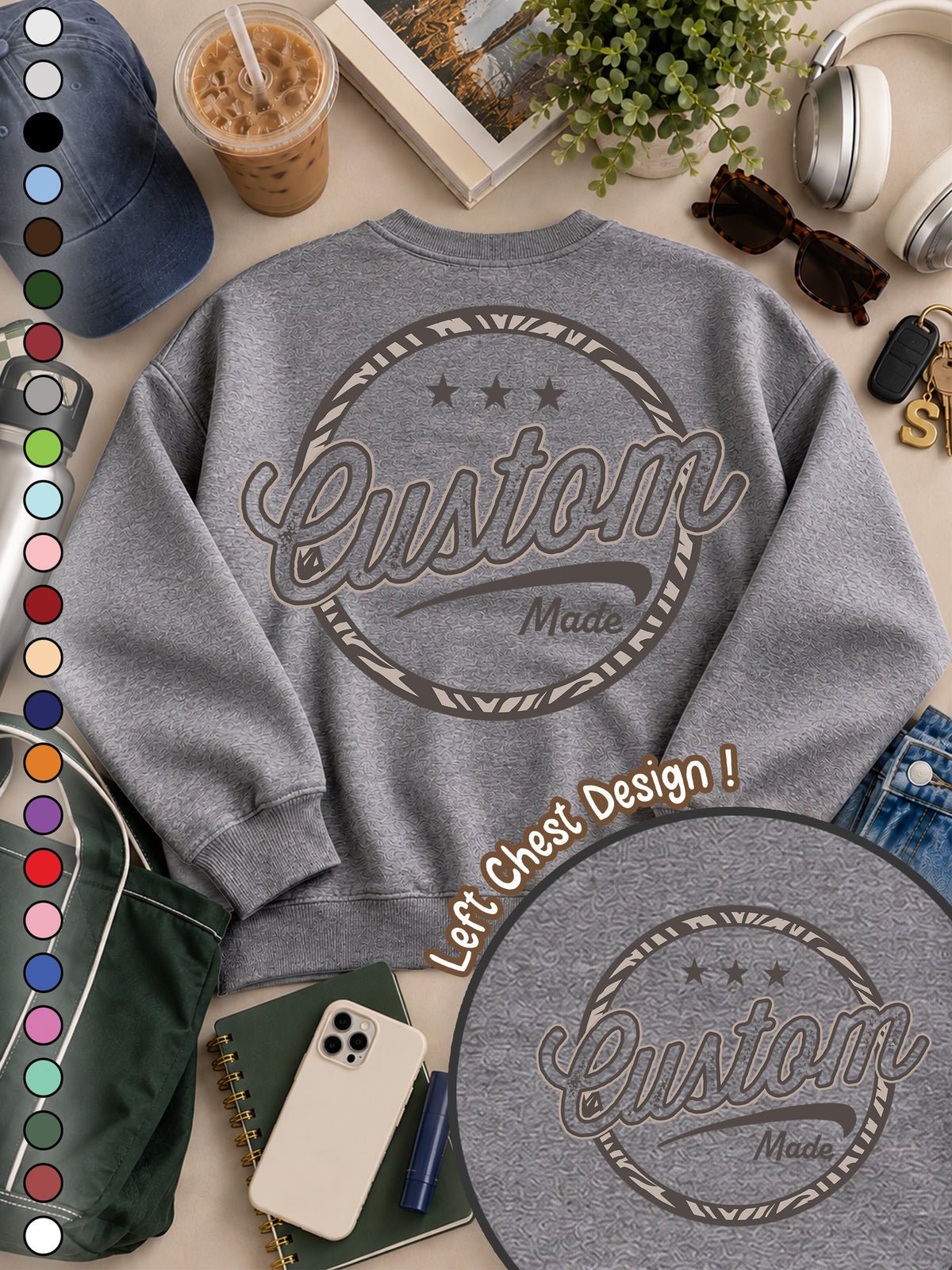 Custom Stamp Graphic Sweatshirt