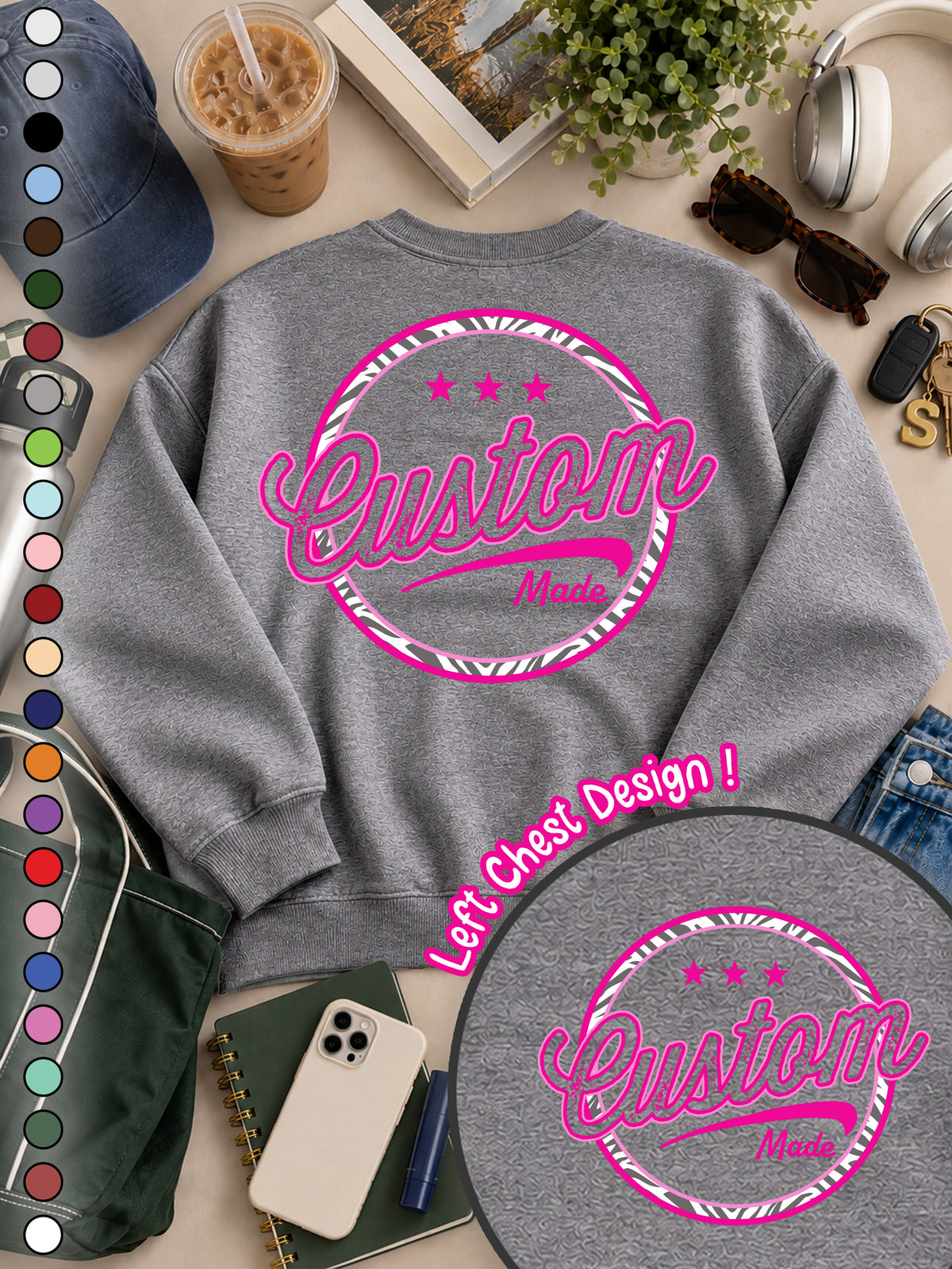Custom Stamp Graphic Sweatshirt
