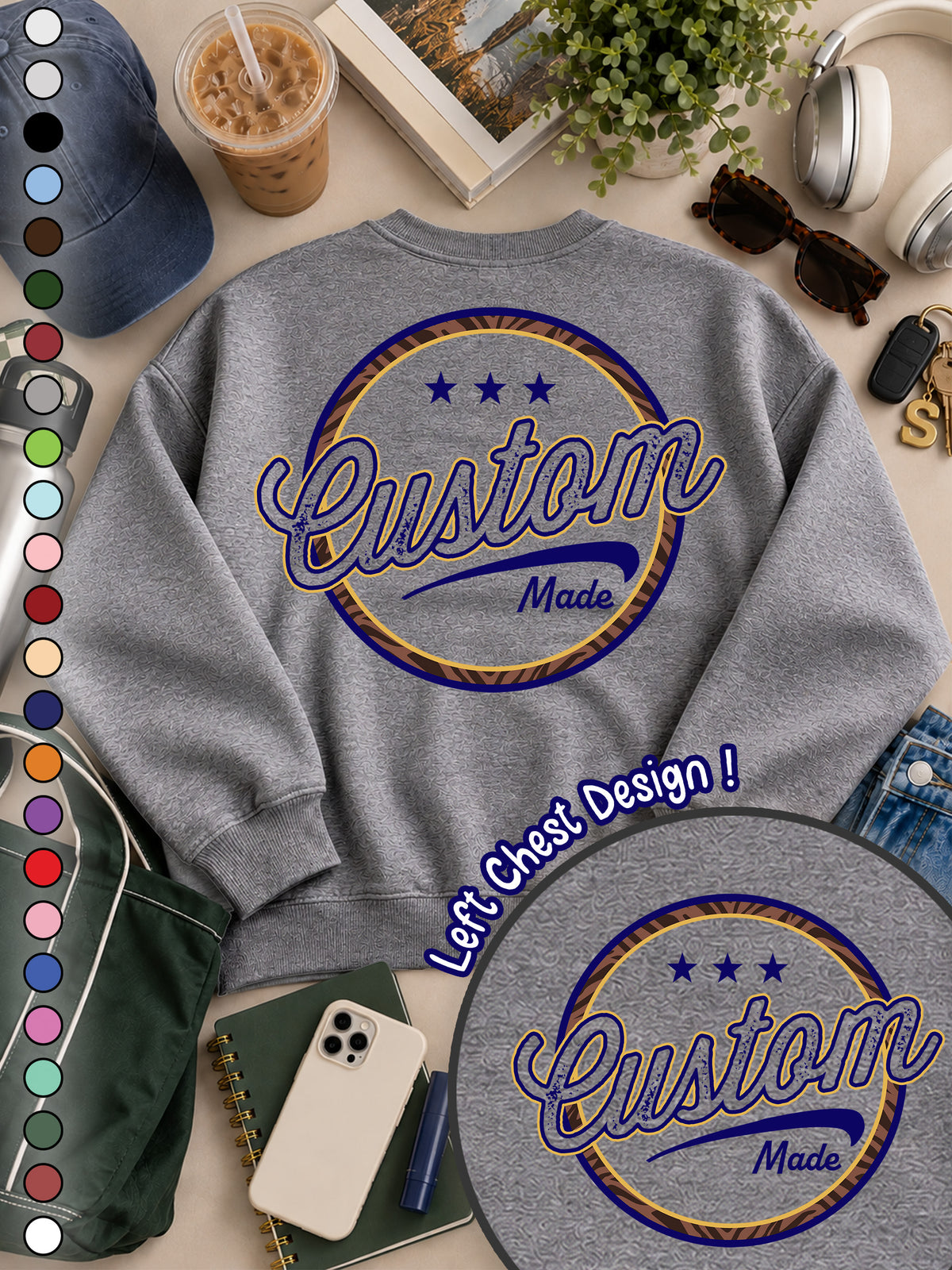 Custom Stamp Graphic Sweatshirt