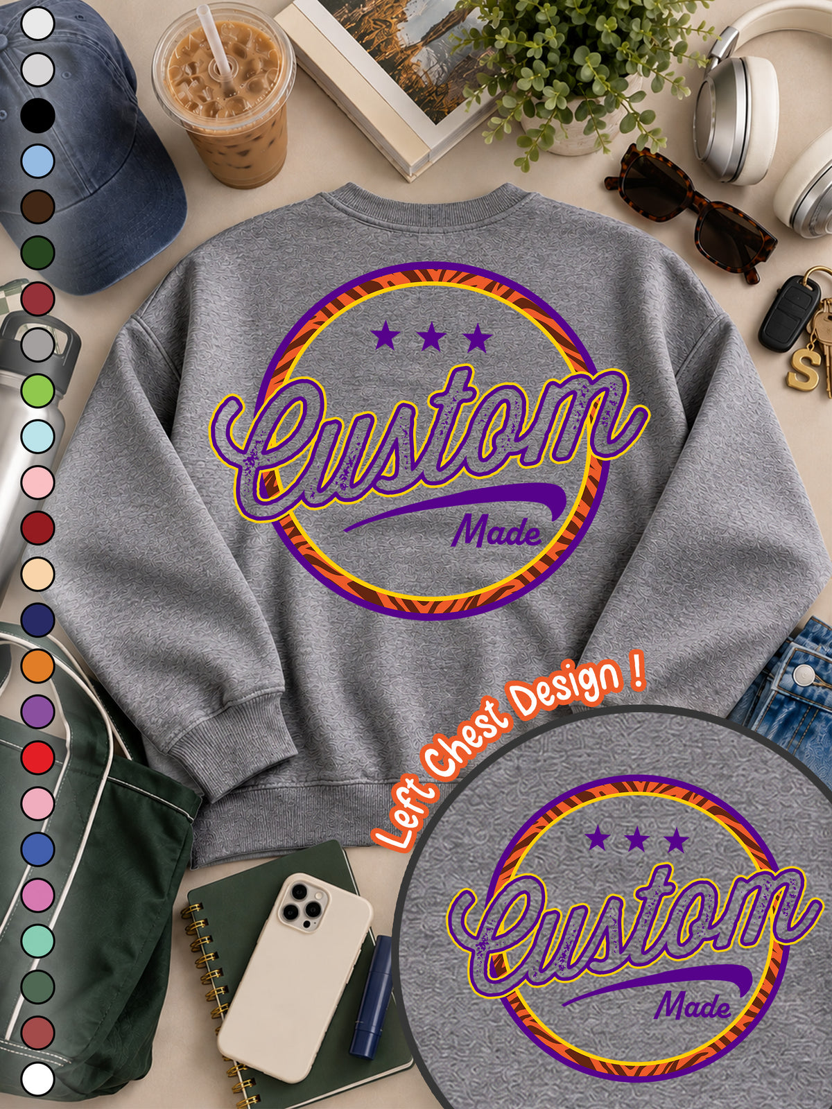 Custom Stamp Graphic Sweatshirt