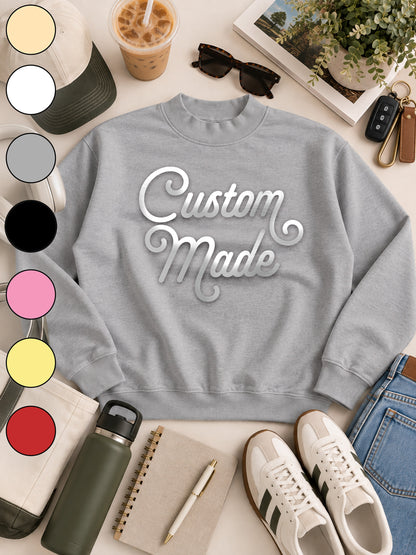 Custom Swirl Type Graphic Mock Neck Sweatshirt