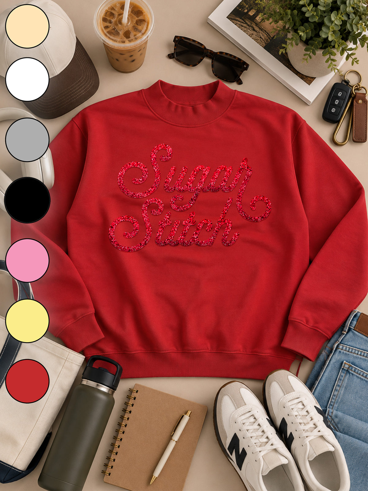 Custom Swirl Type Graphic Mock Neck Sweatshirt