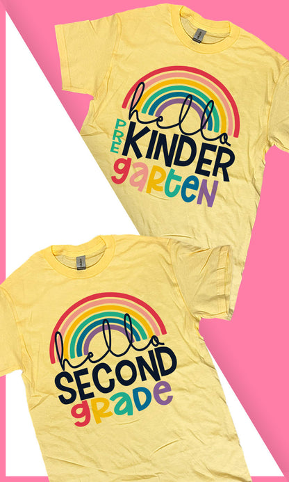 Custom Hello Grade Level Graphic T-Shirt