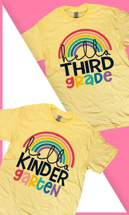 Custom Hello Grade Level Graphic T-Shirt