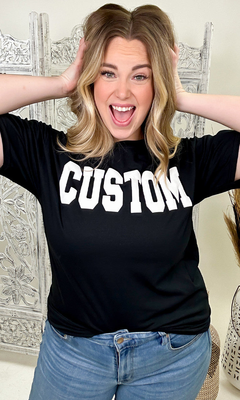 Custom Magic Puff Big Letter Graphic T-Shirt