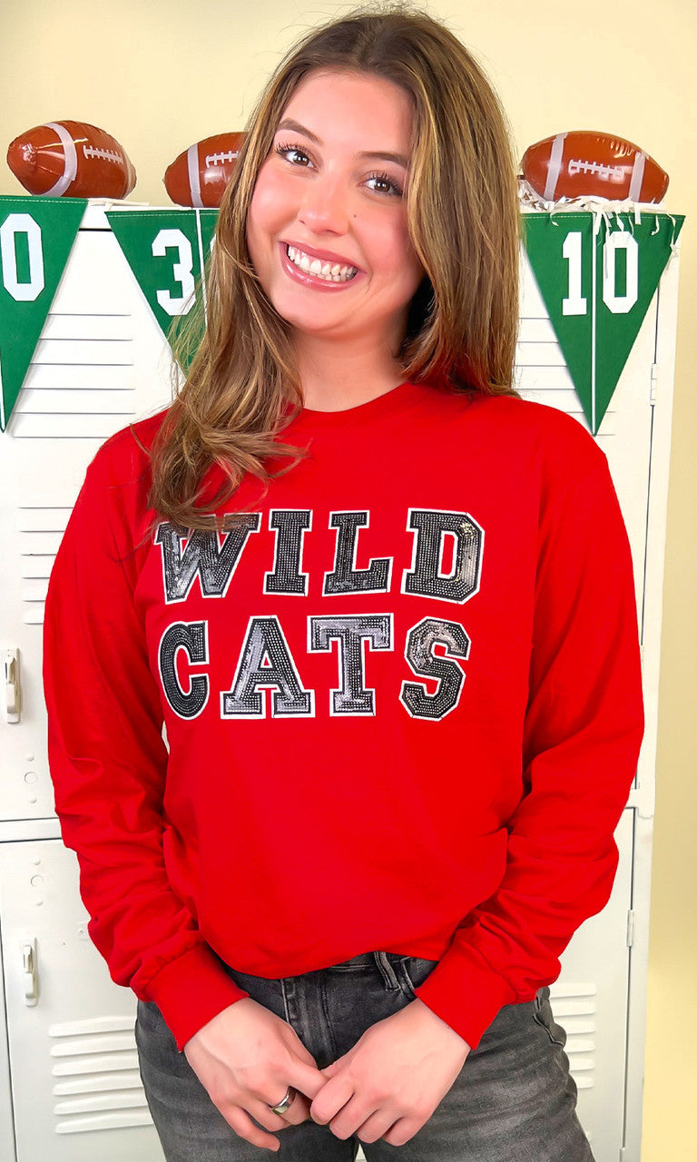 Custom Mascot Sequin Long Sleeve Graphic T-Shirt