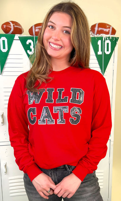 Custom Mascot Sequin Long Sleeve Graphic T-Shirt