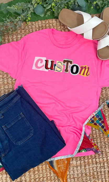 Custom Newspaper Notes Graphic T-Shirt