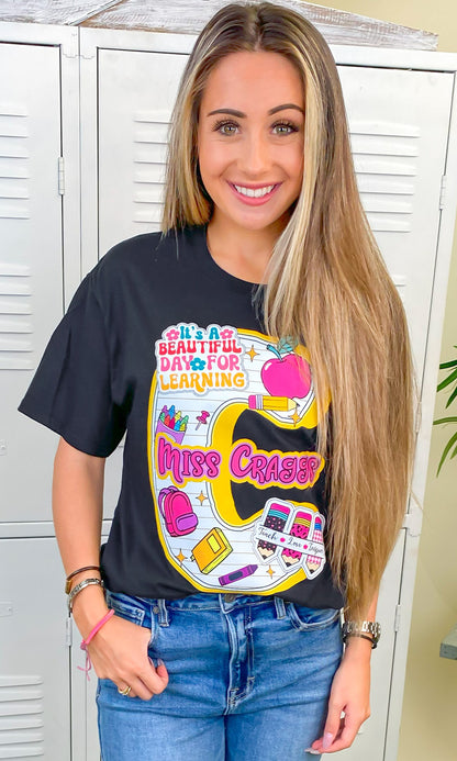 Custom School Doodle Graphic T-Shirt