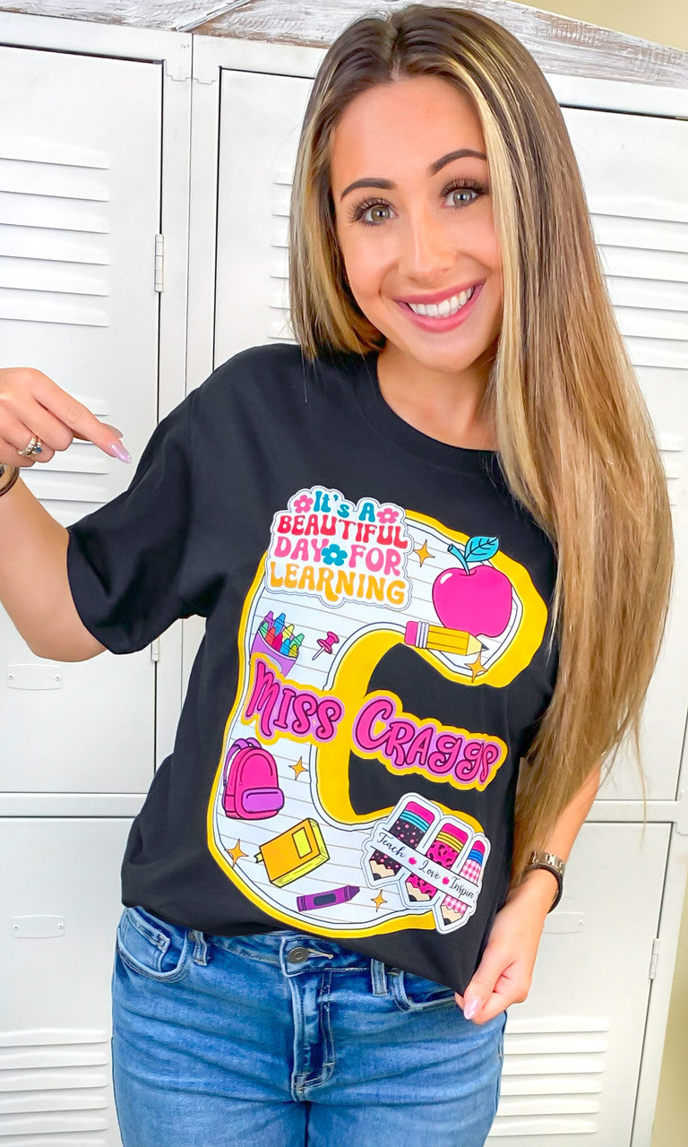 Custom School Doodle Graphic T-Shirt