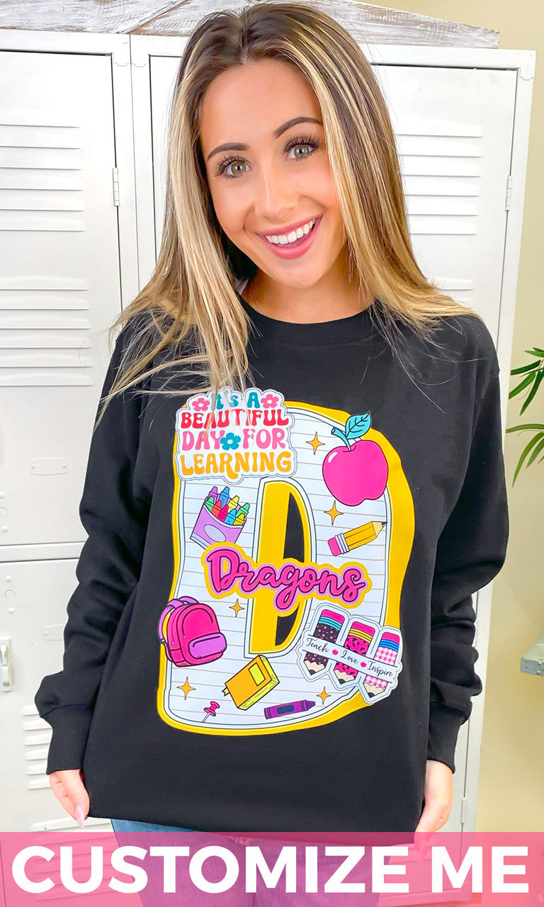 Custom School Doodle Graphic Sweatshirt