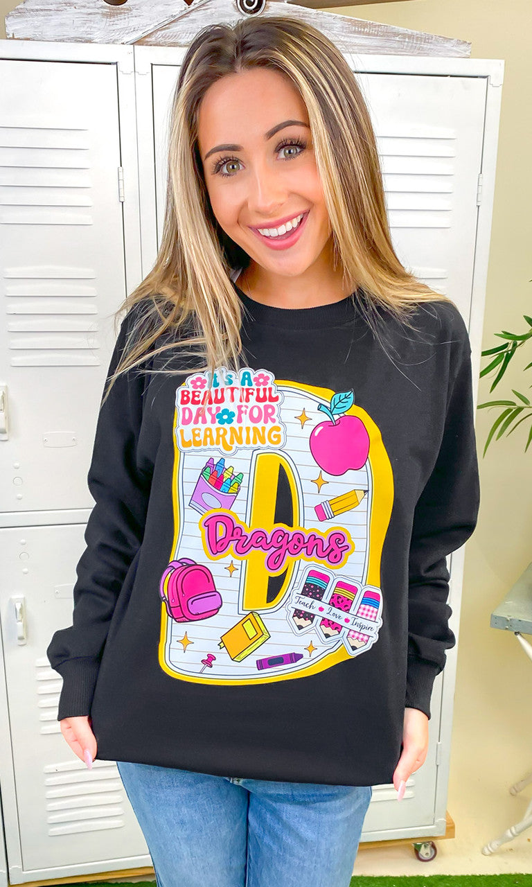 Custom School Doodle Graphic Sweatshirt