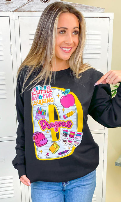 Custom School Doodle Graphic Sweatshirt