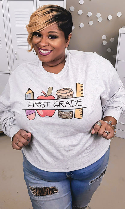 Custom School Icon Graphic Long Sleeve