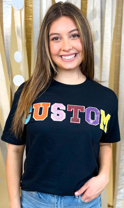 Custom Sequin Graphic T-Shirt