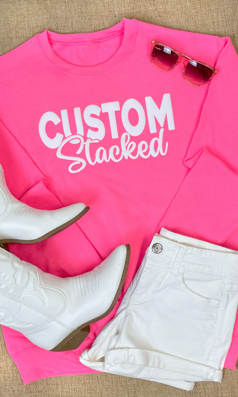 Custom Magic Puff Stacked Graphic Sweatshirt