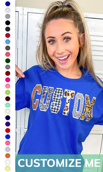 Custom Stitch Pattern Graphic T-Shirt