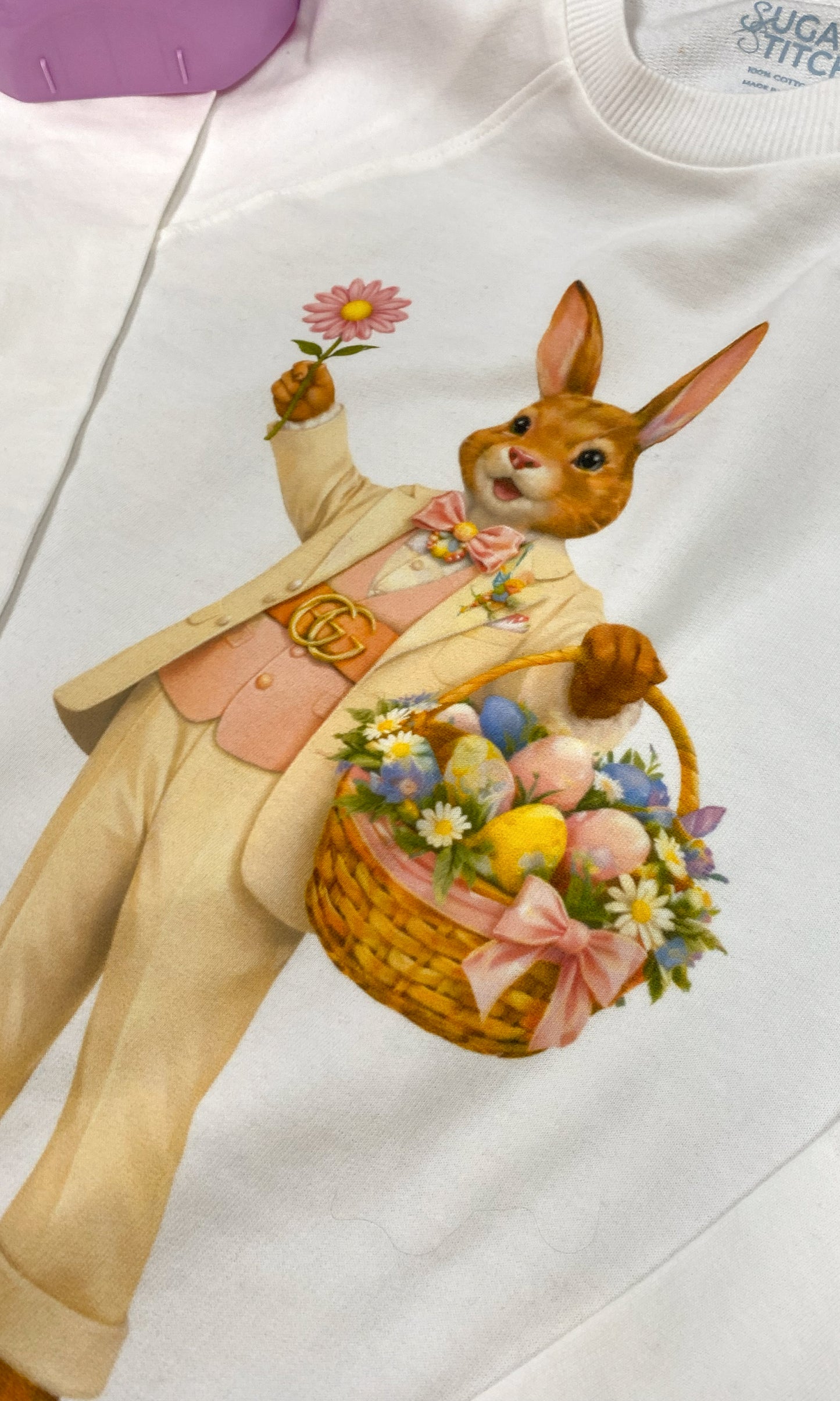 Dapper Easter Bunny Graphic Edgy Long Sleeve Shirt