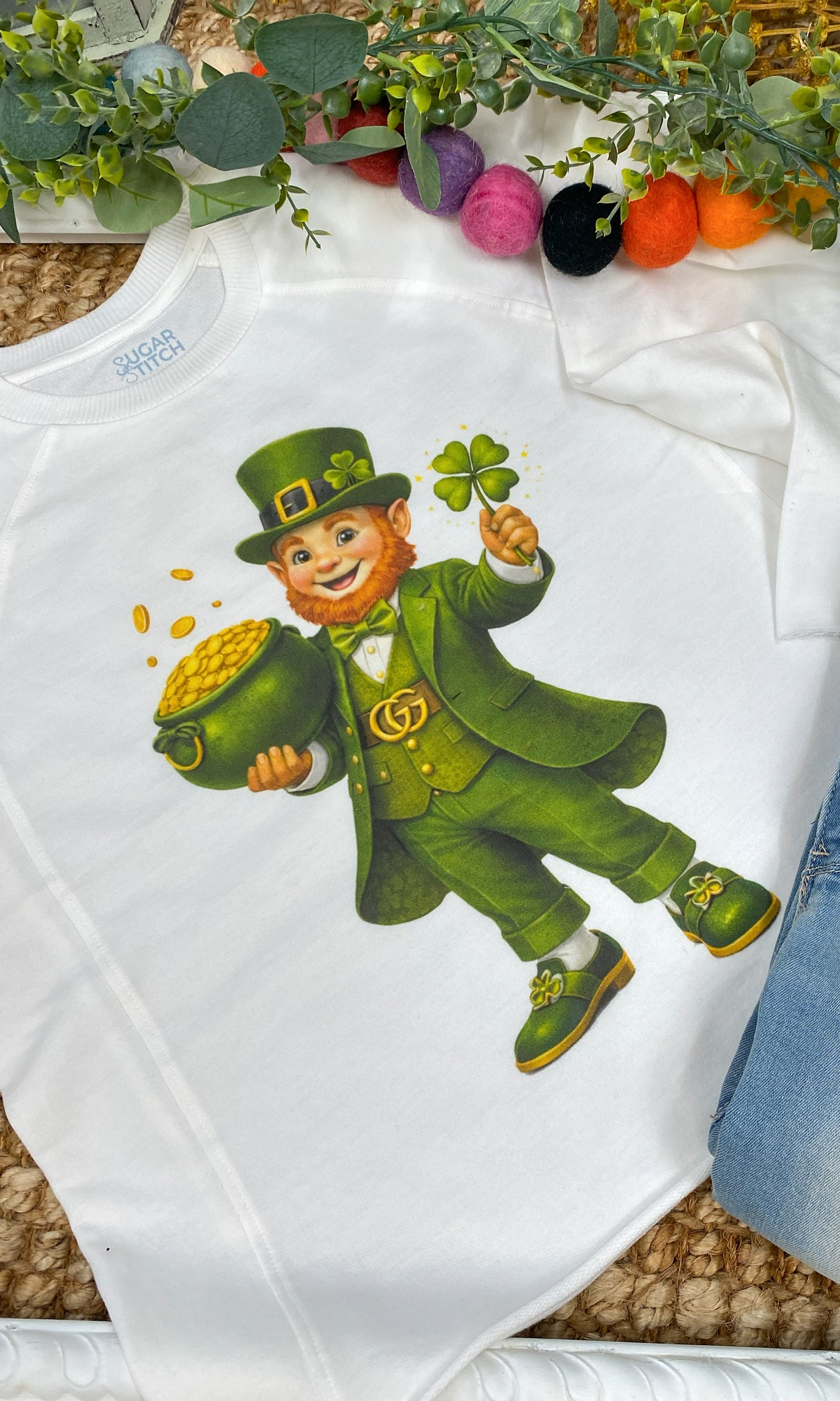Dapper Leprechaun Graphic Edgy Long Sleeve Shirt