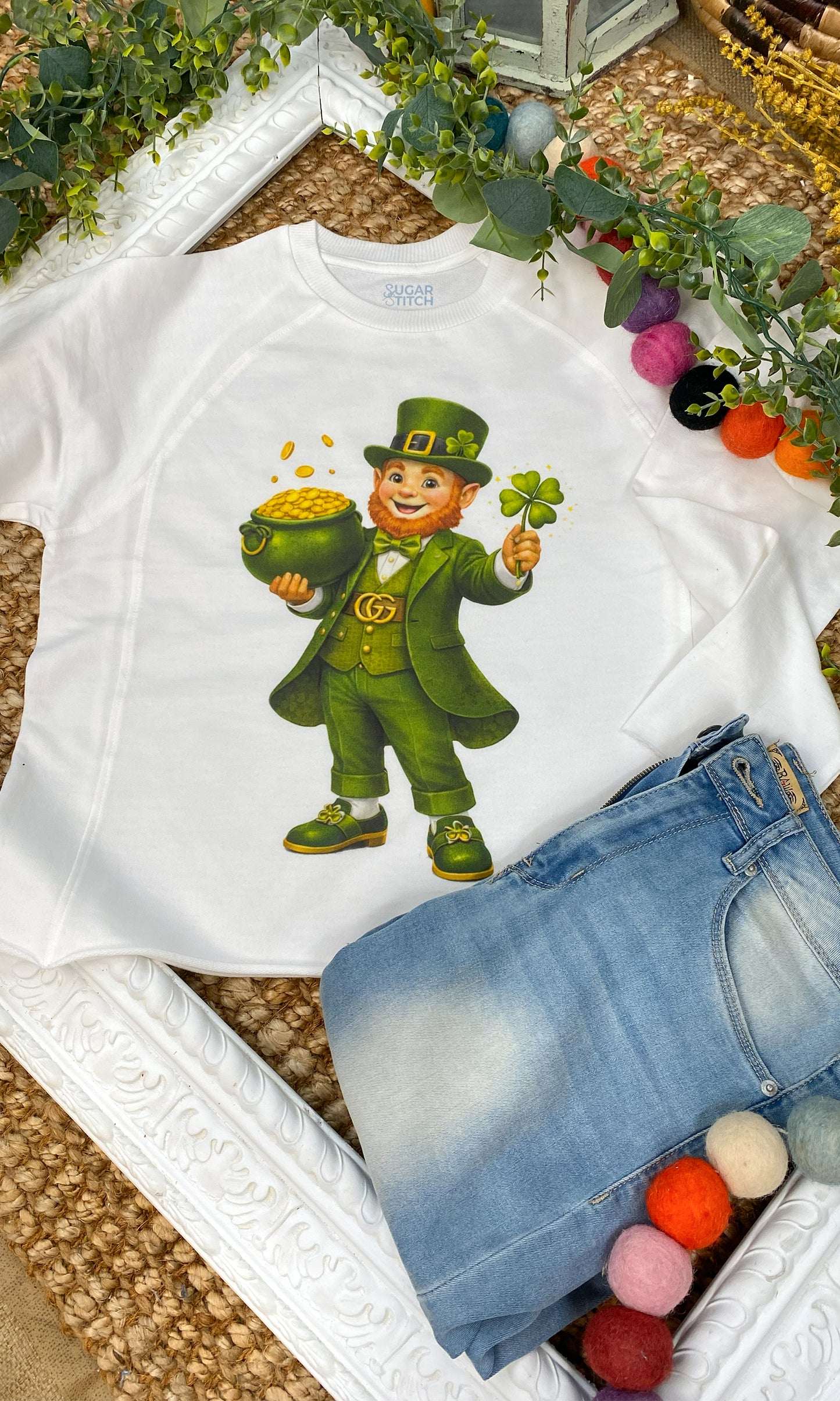 Dapper Leprechaun Graphic Edgy Long Sleeve Shirt