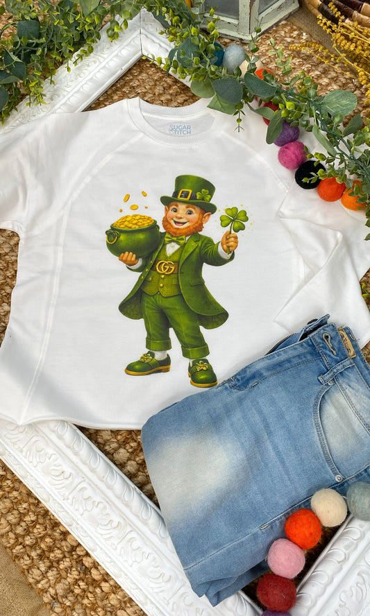 Dapper Leprechaun Graphic Edgy Long Sleeve Shirt