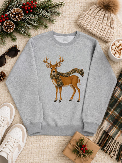 Deer Camo Scarf Graphic Nantucket Sweatshirt
