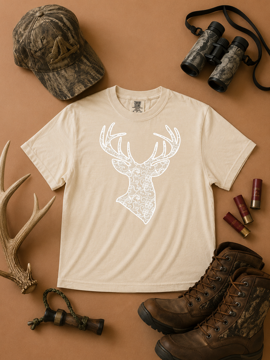 Lace Buck Graphic Comfort Color Graphic Boxy T-Shirt