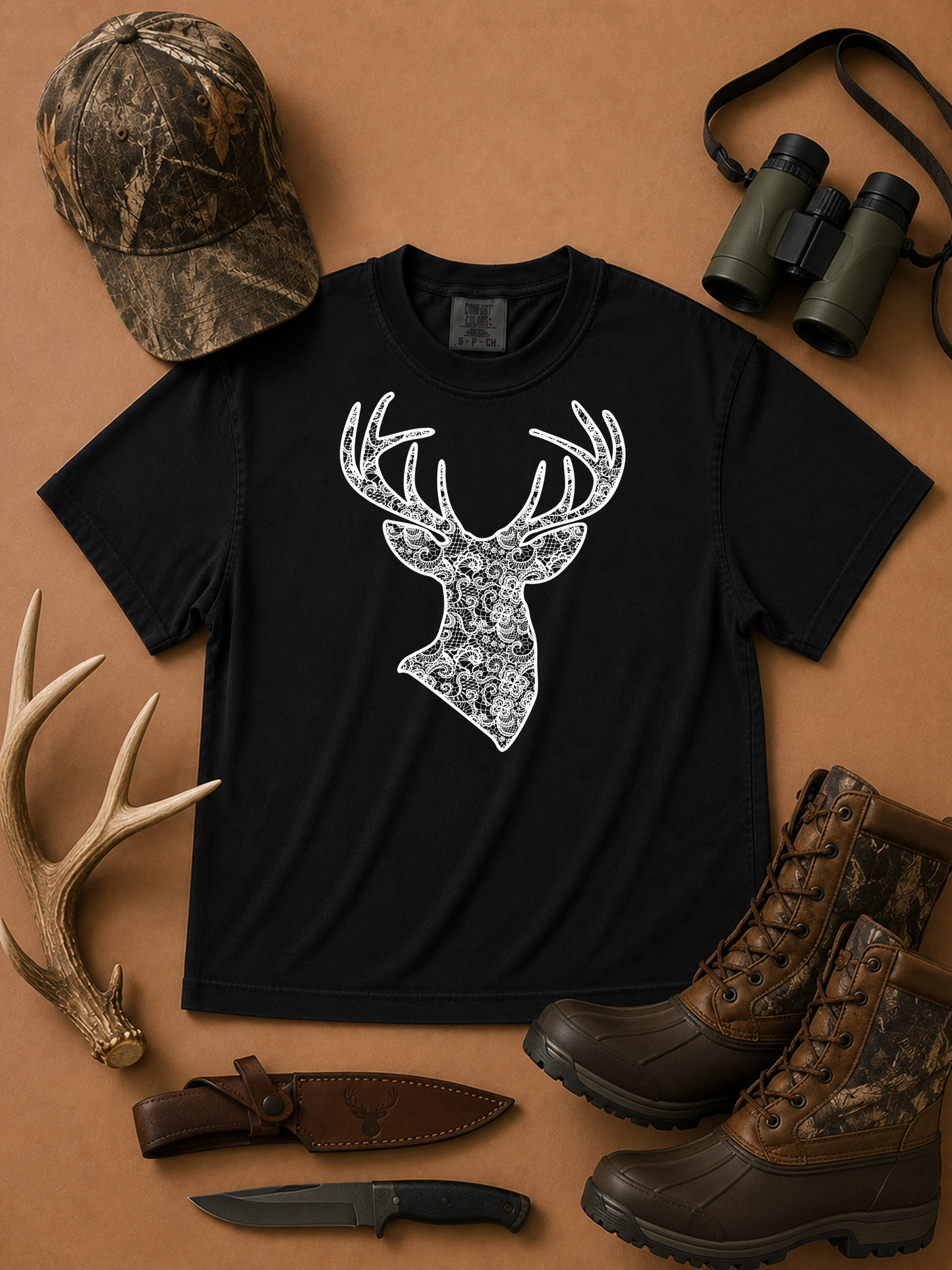 Lace Buck Graphic Comfort Color Graphic Boxy T-Shirt