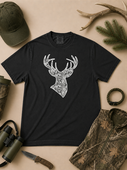 Lace Buck Graphic Comfort Color Graphic T-Shirt