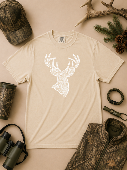 Lace Buck Graphic Comfort Color Graphic T-Shirt