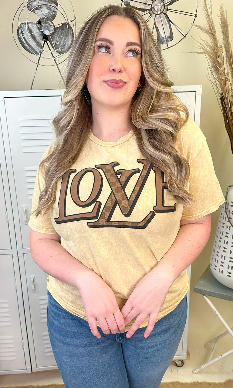 Designer Love Graphic Mineral Washed T-Shirt