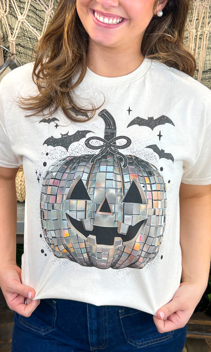 Disco Jack O Lantern Halloween Graphic T-Shirt
