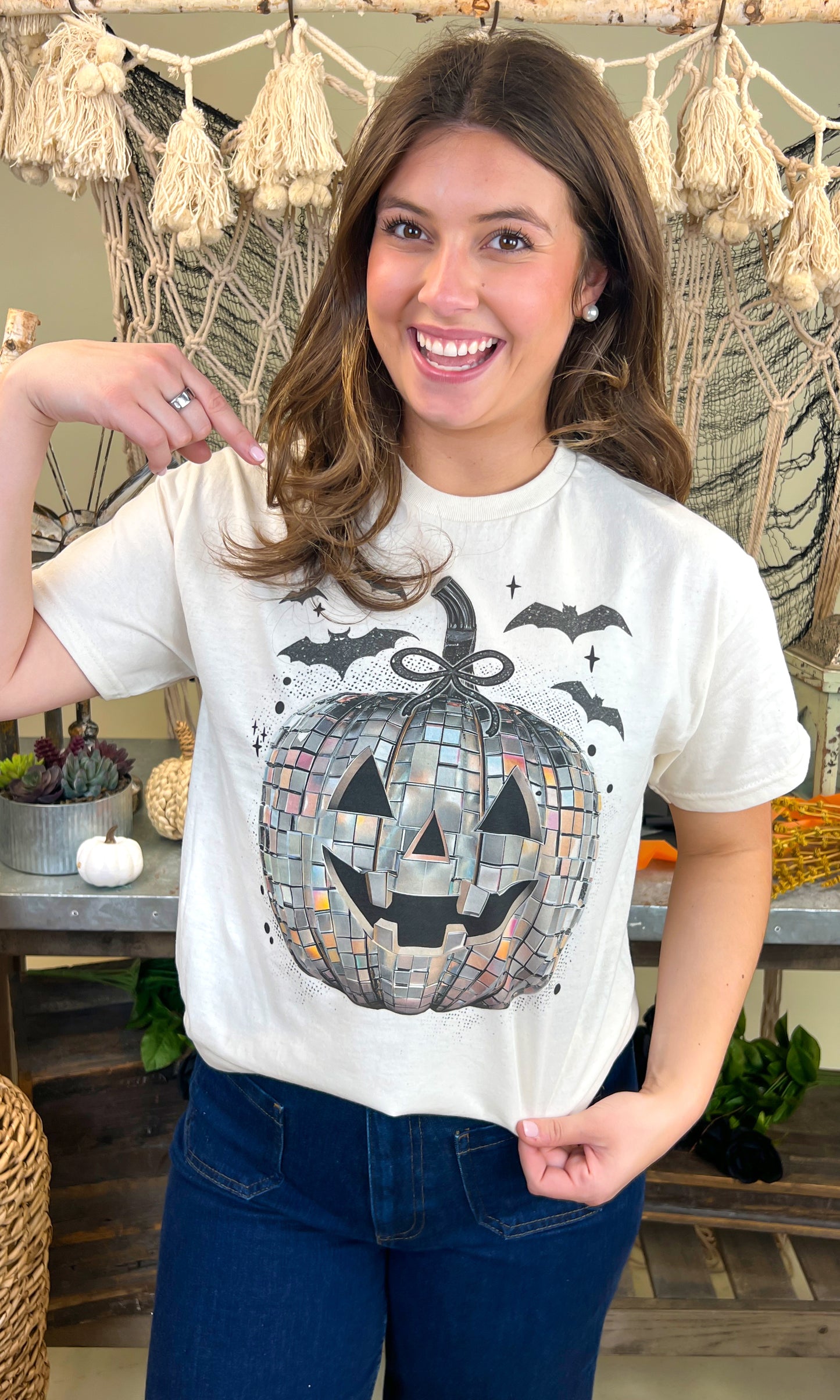 Disco Jack O Lantern Halloween Graphic T-Shirt