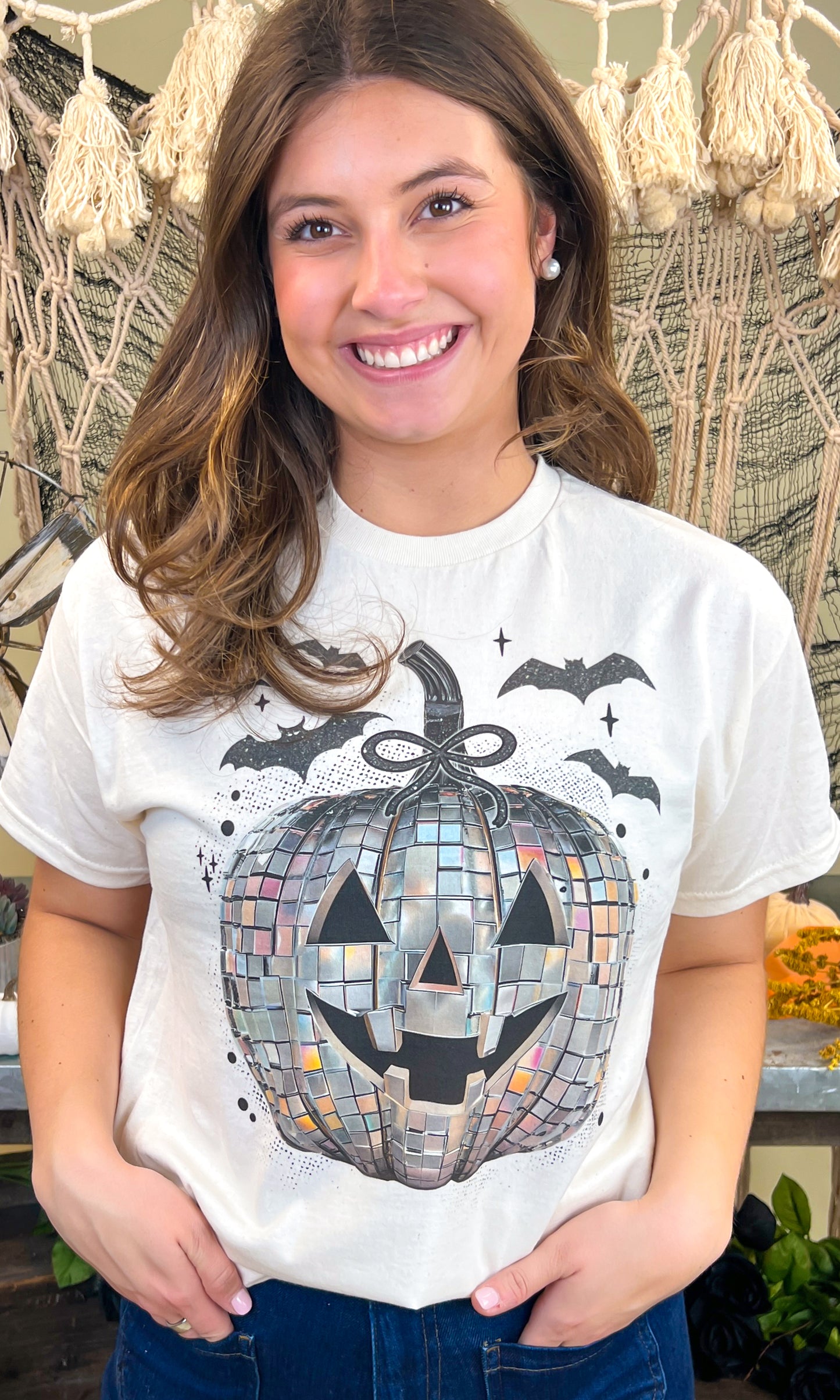 Disco Jack O Lantern Halloween Graphic T-Shirt