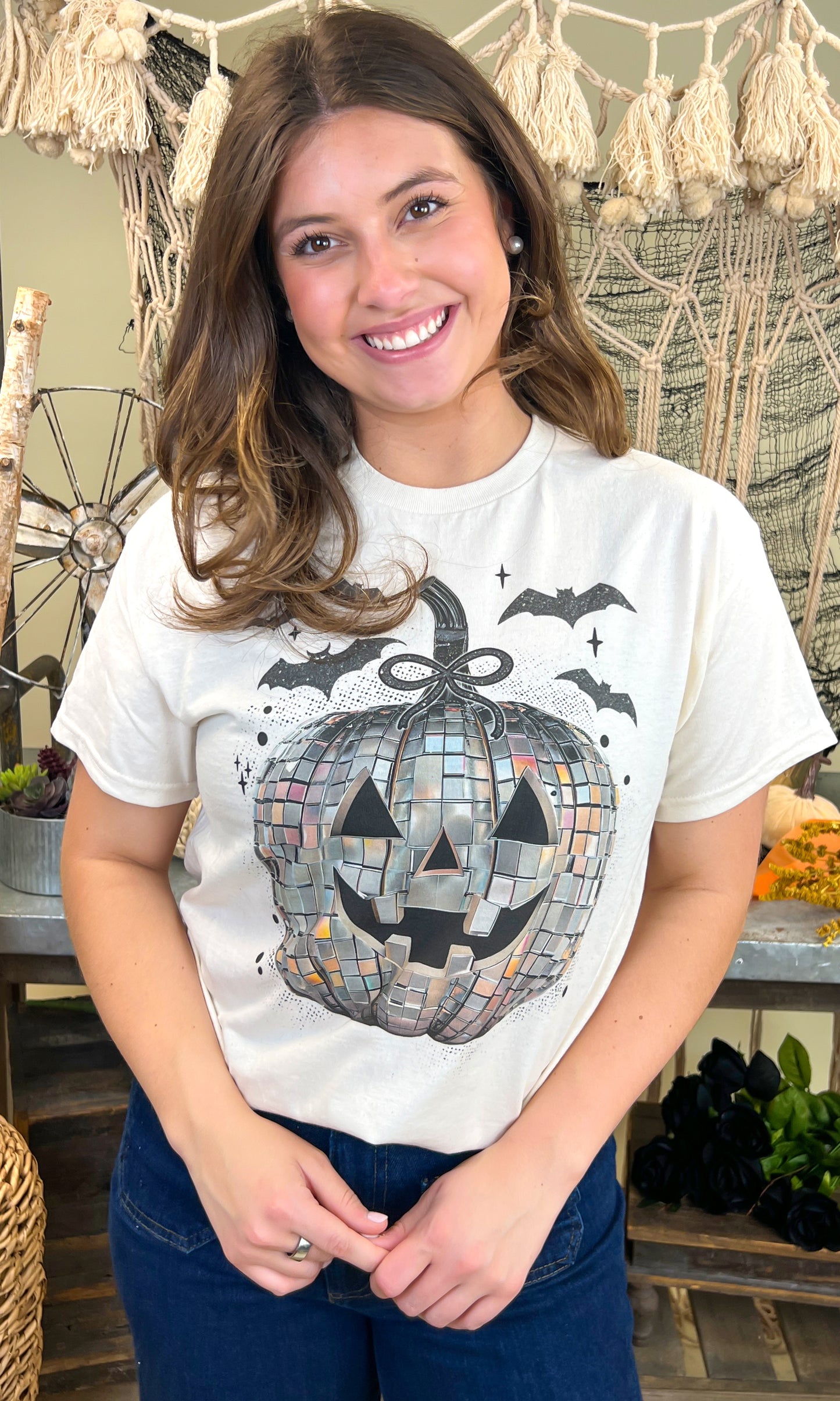 Disco Jack O Lantern Halloween Graphic T-Shirt