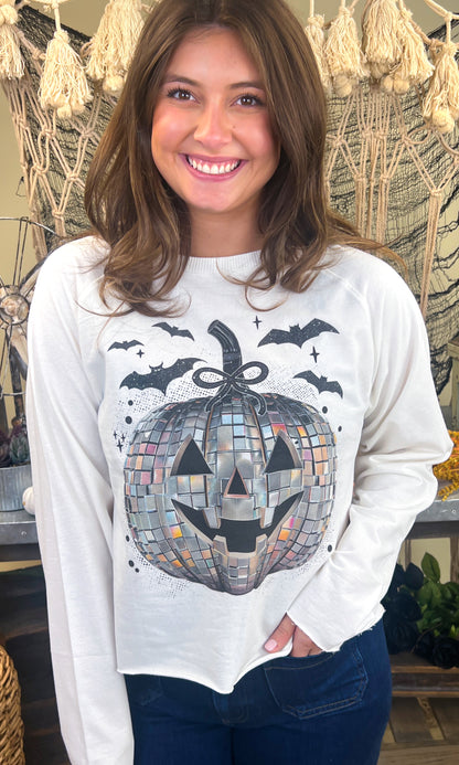 Disco Jack O Lantern Halloween Long Sleeve Edgy Graphic Shirt