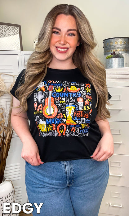 Doodle Country Music Graphic