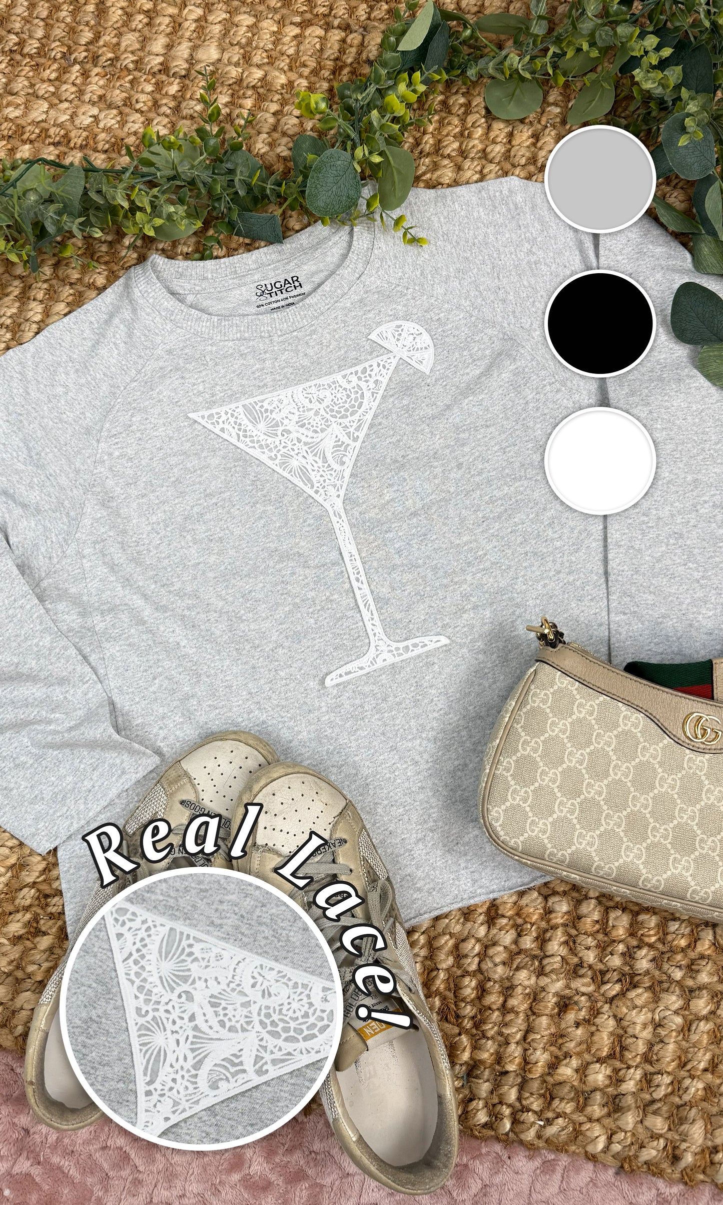 Drink Lace Graphic Long Sleeve Edgy Shirt