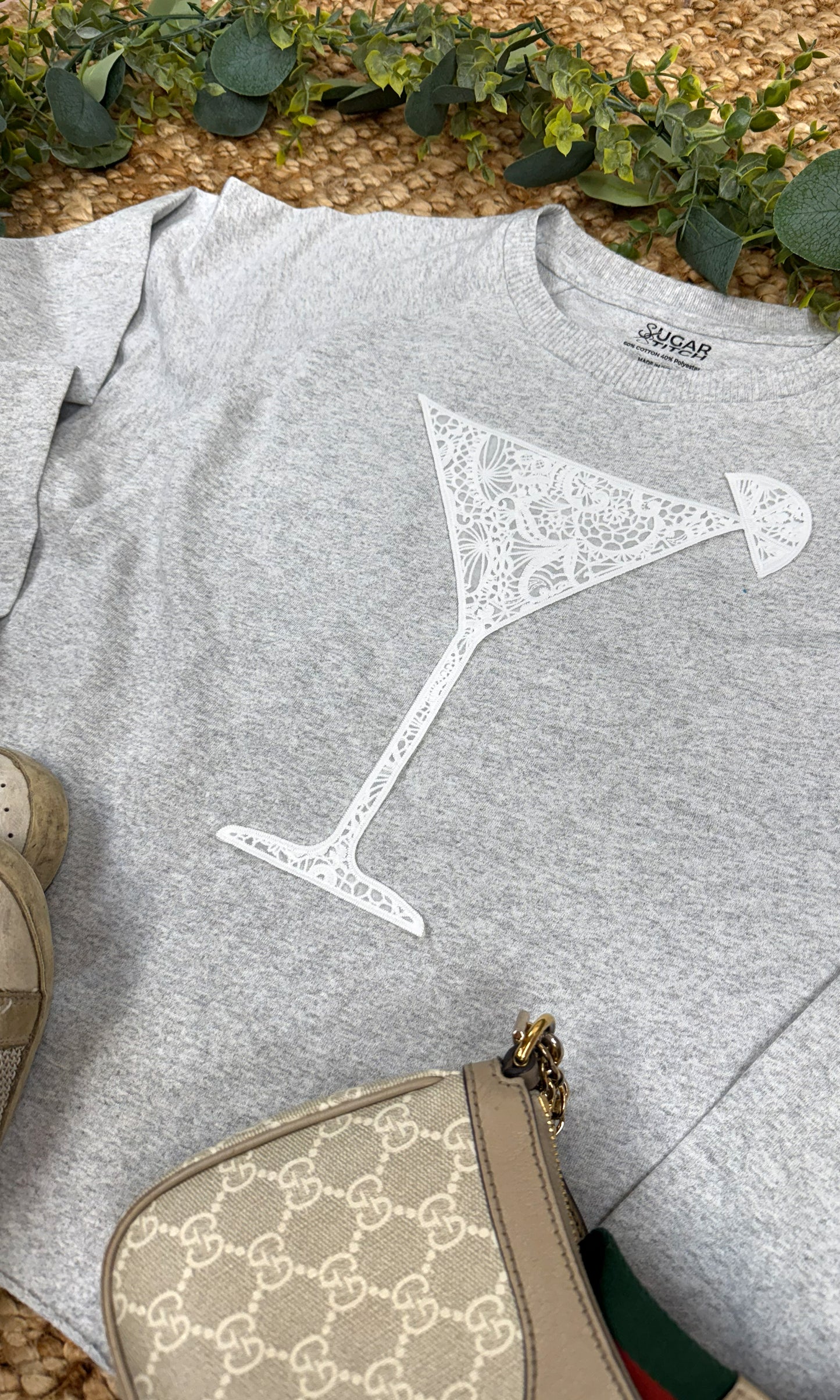 Drink Lace Graphic Long Sleeve Edgy Shirt