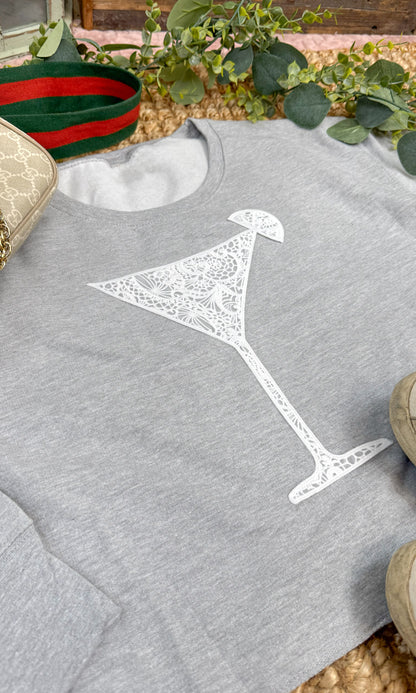 Drink Lace Graphic Cropped Sweatshirt