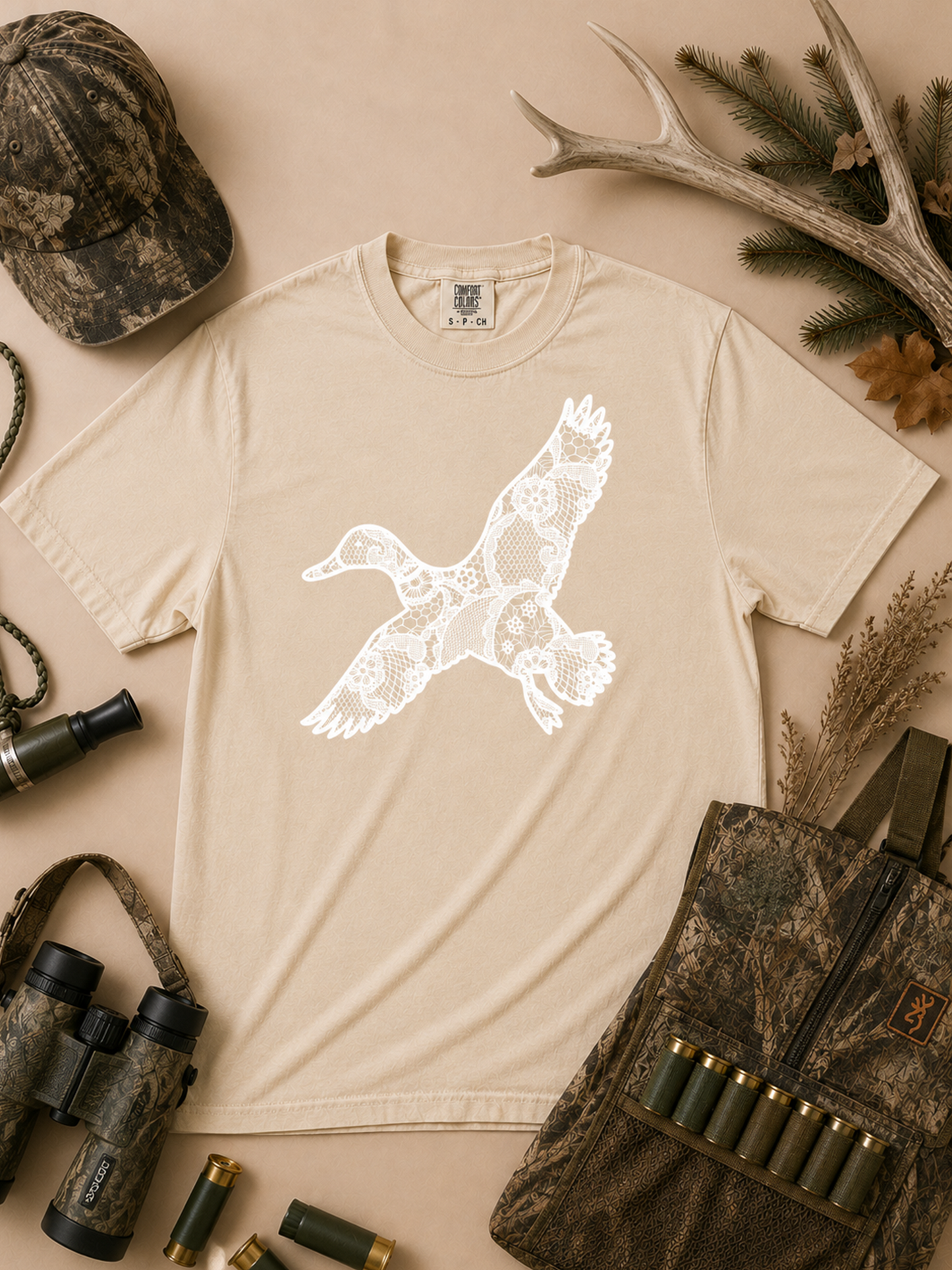 Duck Lace Graphic Comfort Color Graphic T-Shirt
