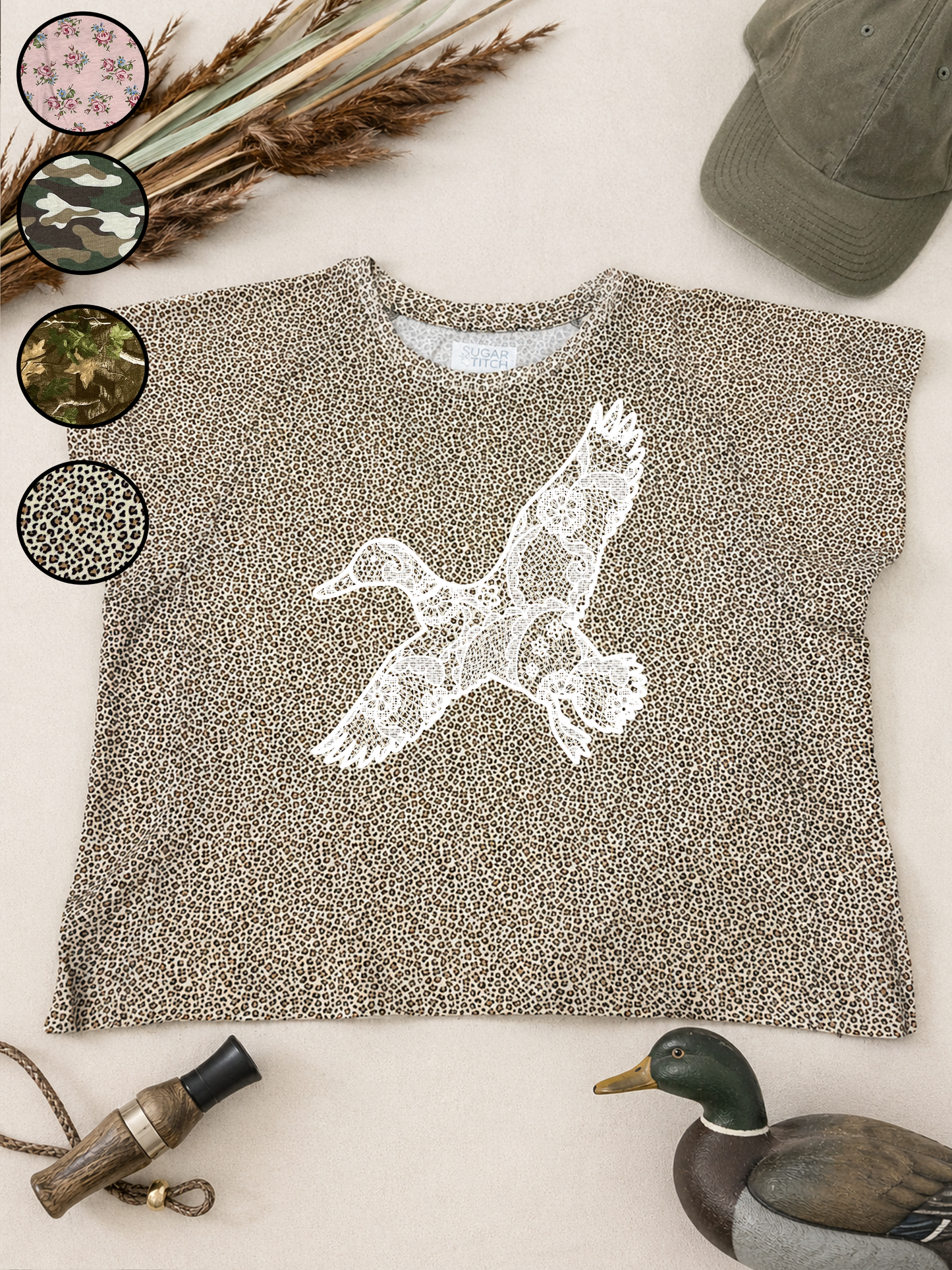 Duck Lace Graphic AOP Edgy Graphic Shirt